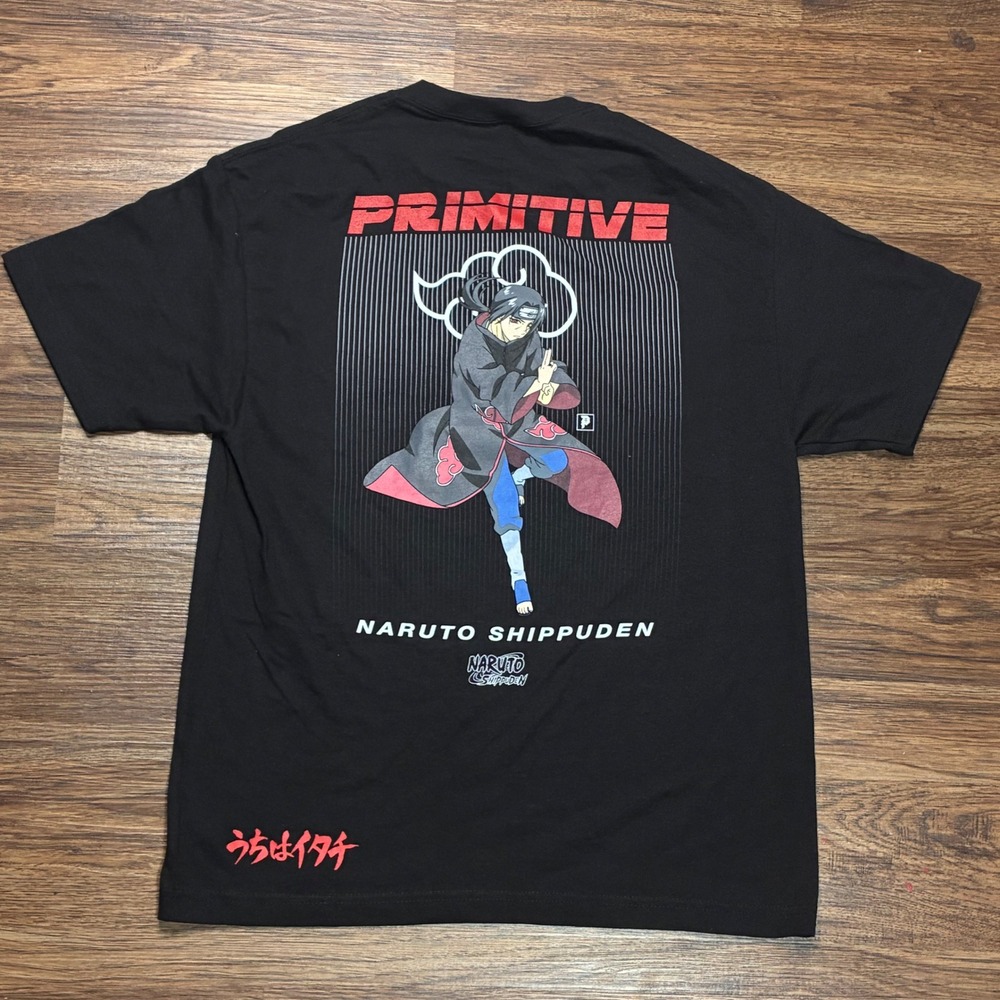Primitive x Naruto Shippuden Itachi Uchiha Graphic Tee Men's L Black NWT